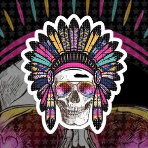 Boho Indian Skull Sticker Pack Of 3